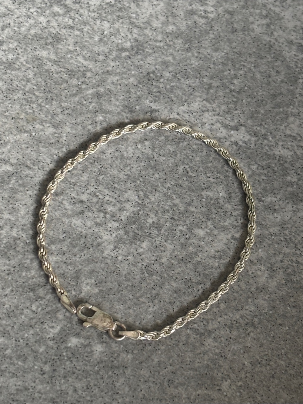 .925 Sterling Silver PGDA Rope Link Chain Bracelet - Women’s Fine Jewelry
